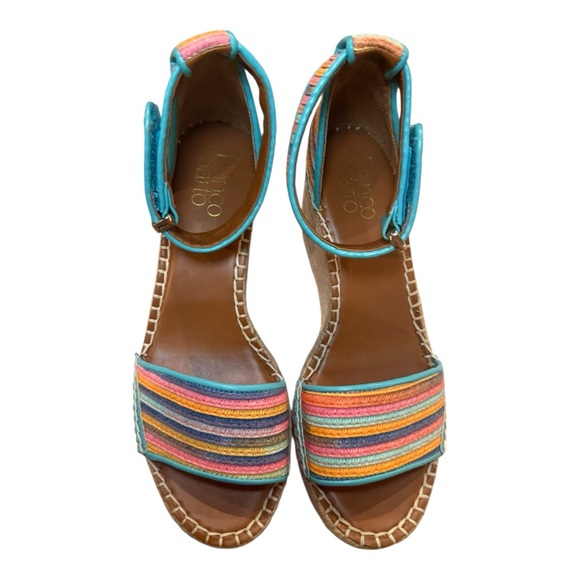 Franco Sarto Womens Wedge Heel Platform Ankle Wrap Sandals Colorful Size 7M - Picture 3 of 12